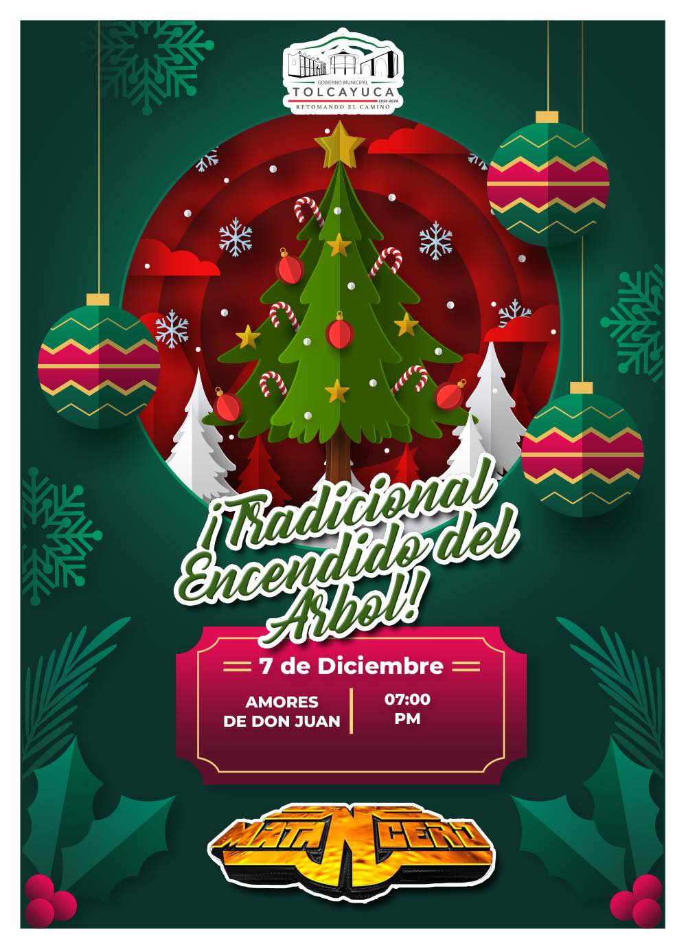 Tradicional Encendido del Árbol Navideño Tolcayuca 2023 Dónde Hay Feria