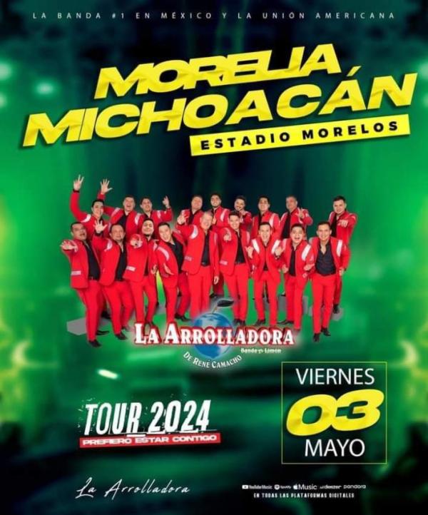 La Arrolladora Banda El Limón en Morelia, Michoacán, Mayo 2024