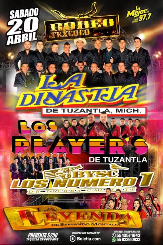 La Dinastía de Tuzantla, Los Players de Tuzantla y BYSC en el Rodeo Texcoco, Abril 2024