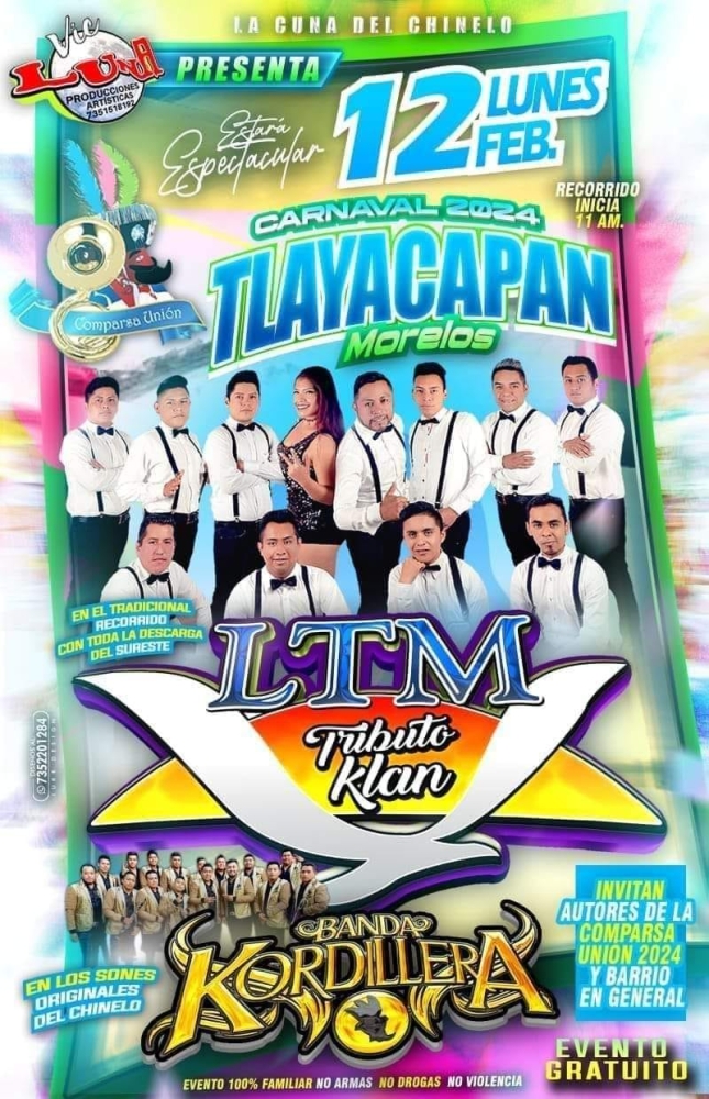 Carnaval Tlayacapan 2024 DÓNDE HAY FERIA