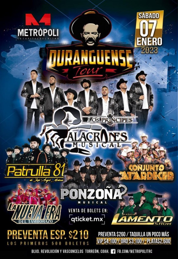 Duranguense Fest 2023 en Torreón, Coahuila, Enero 2023 DÓNDE HAY FERIA