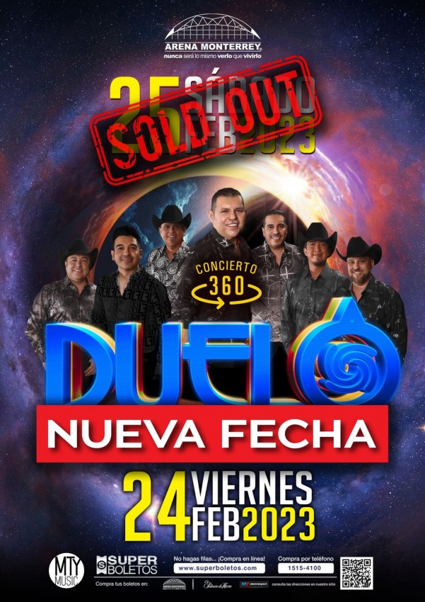 Grupo Duelo en la Arena Monterrey, Febrero 2023 Dónde Hay Feria