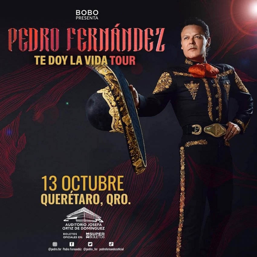 Pedro Fernández en en Auditorio Josefa Ortiz, Octubre 2023 DÓNDE HAY