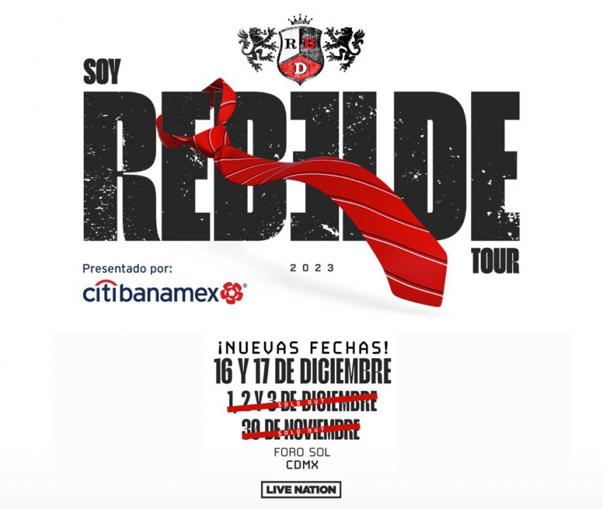 RBD: Soy Rebelde Tour 2023 en el Foro Sol, CDMX, Noviembre - Diciembre ...