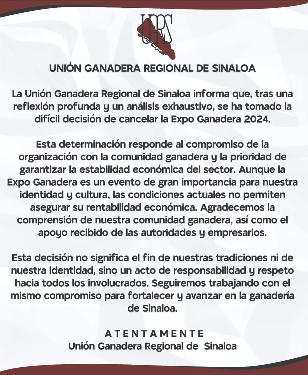 Cancelada la Expo Ganadera Culiacán Sinaloa 2024