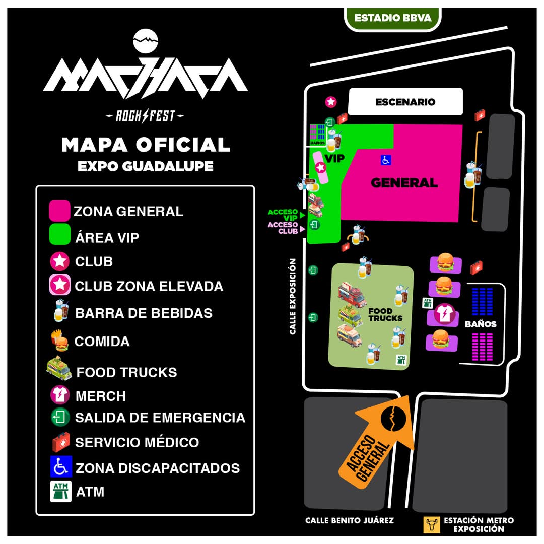 Mapa del Machaca Rock Fest 2024