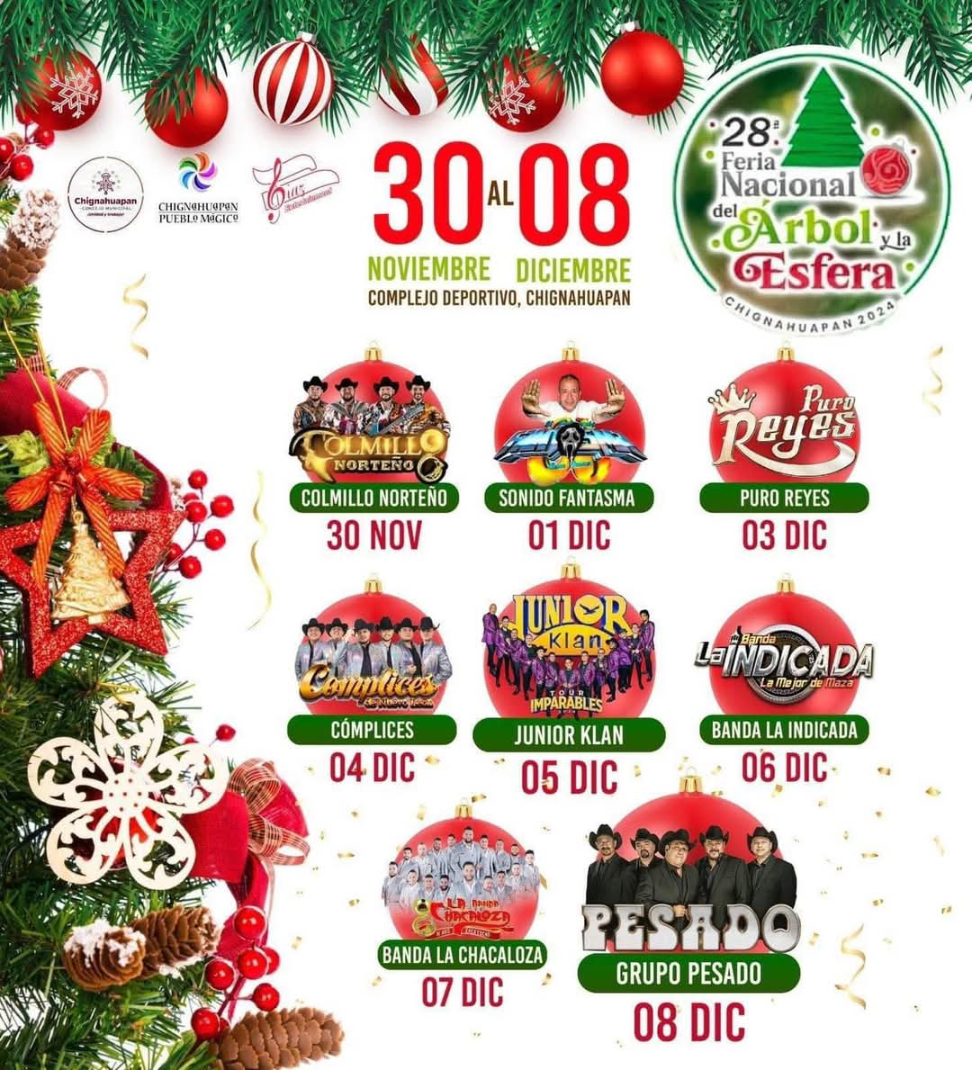 Cartelera, Feria Nacional del Árbol y la Esfera Chignahuapan 2024