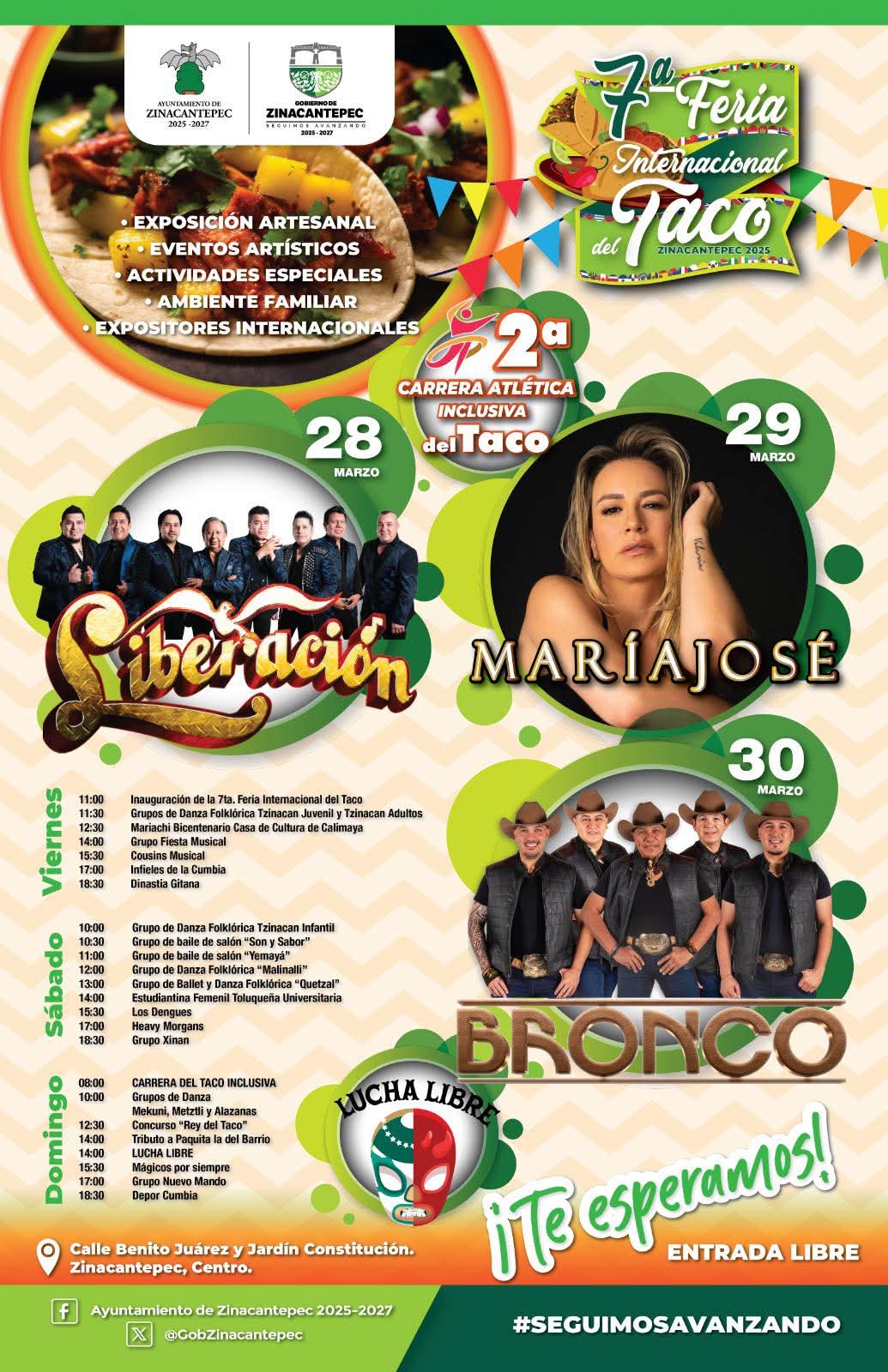 Programa 7ma Feria del Taco Zinacantepec 2025