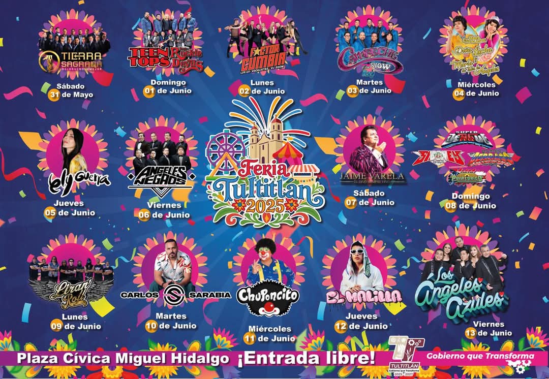 Elenco Feria San Antonio Tultitlán 2025