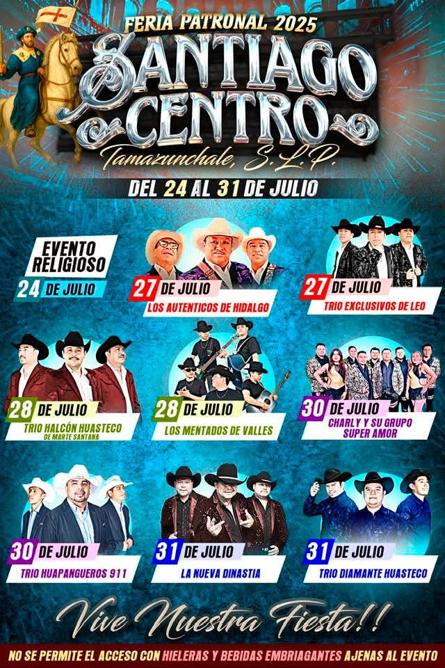 Cartelera estelar - Feria Santiago Centro Tamazunchale 2025