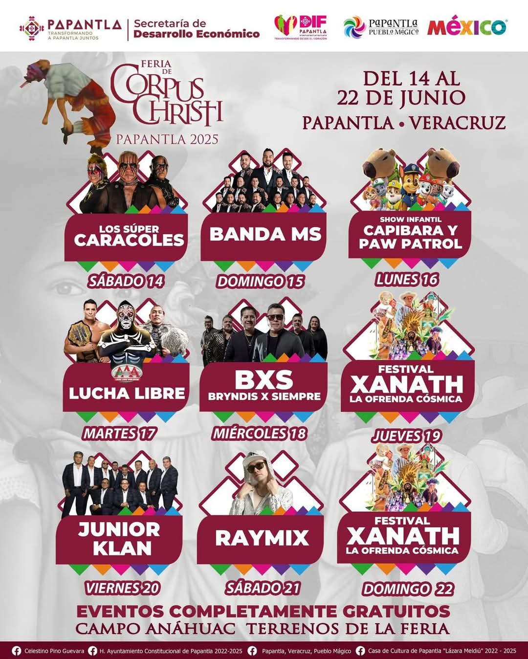 Cartelera - Feria de Corpus Christi Papantla 2025