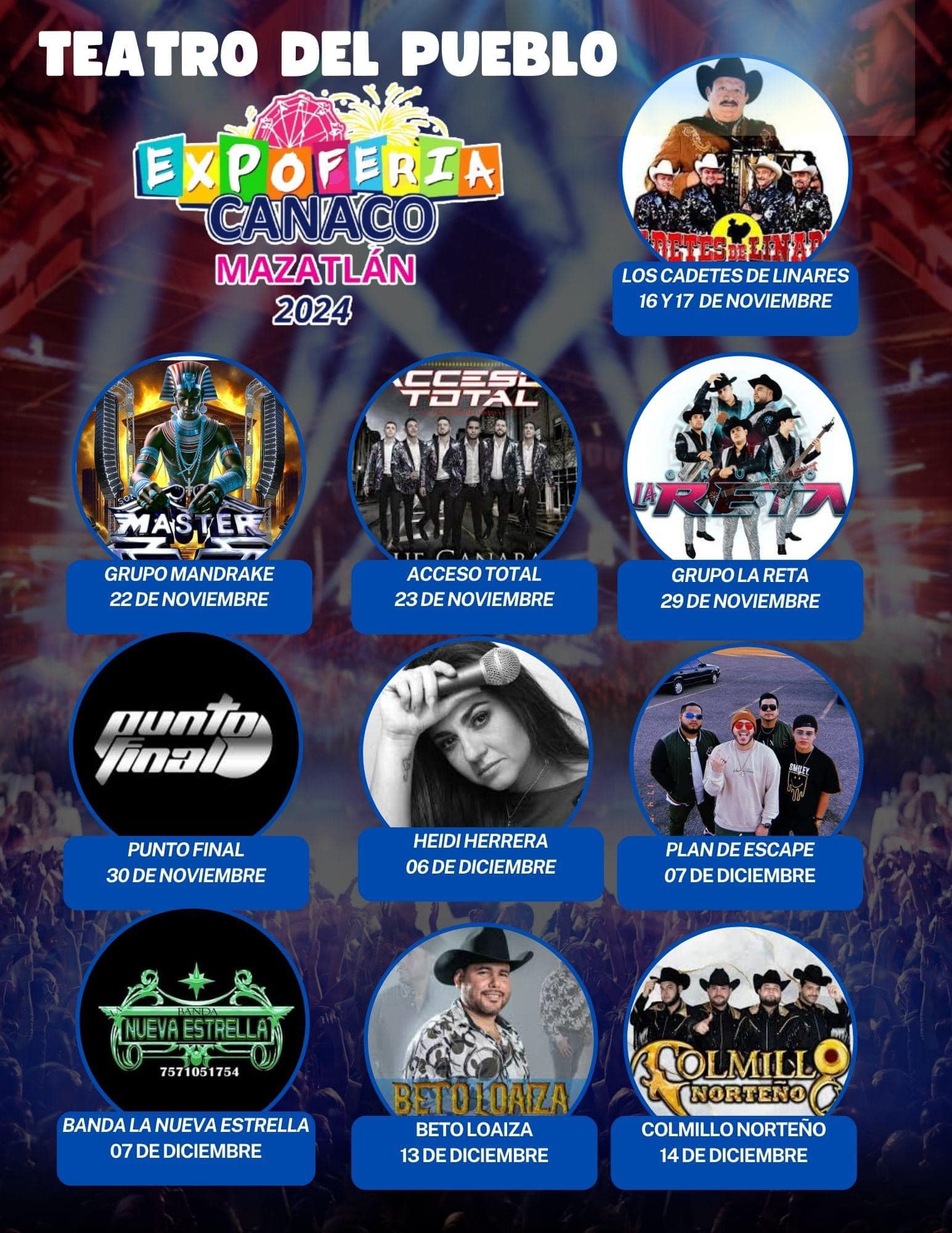 Elenco, Expo Feria CANACO Mazatlán 2024