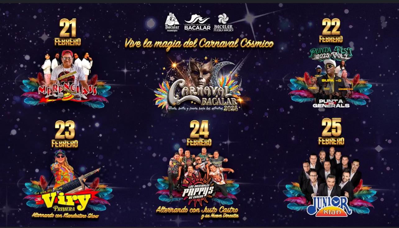 Cartelera Carnaval Bacalar 2025