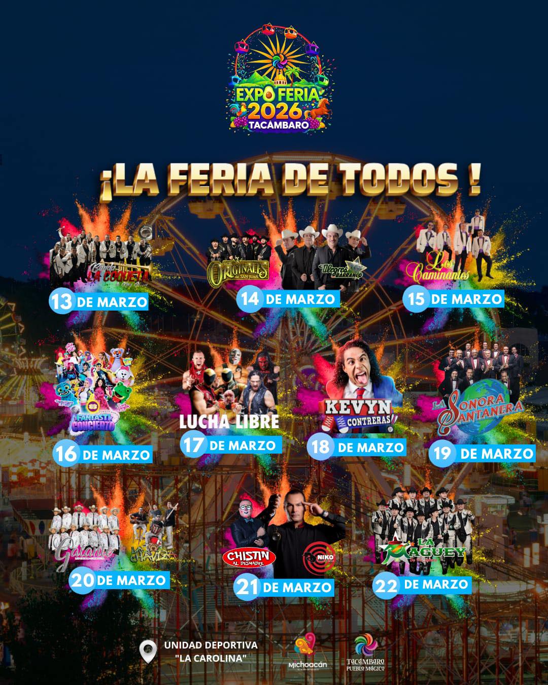Elenco estelar Expo Feria Tacambaro 2026