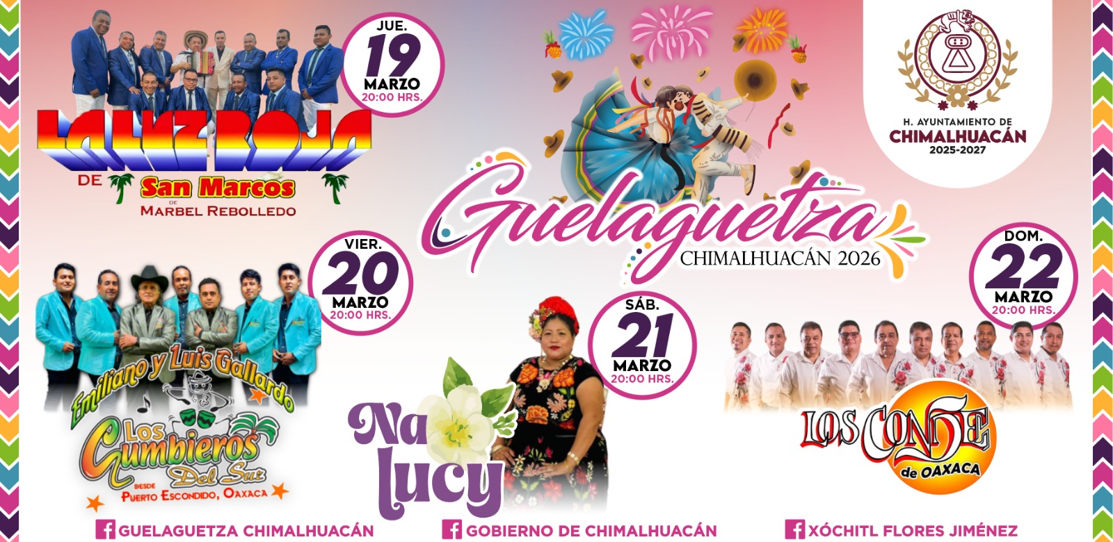 Cartelera Artística Festival Guelaguetza Chimalhuacán 2026