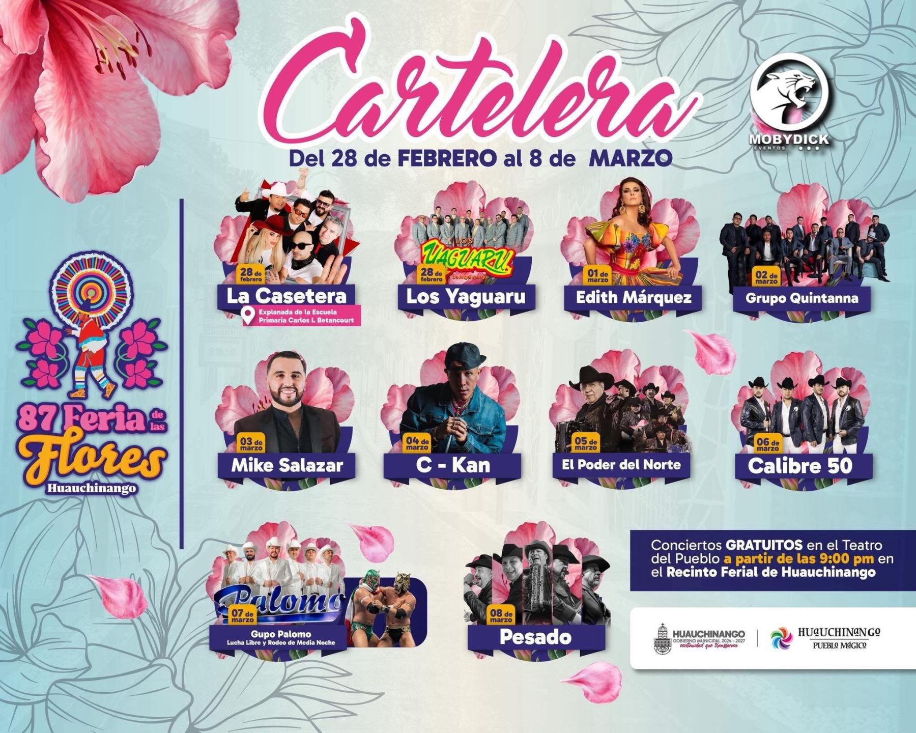 Programa de la 87° Feria de las Flores Huauchinango 2026