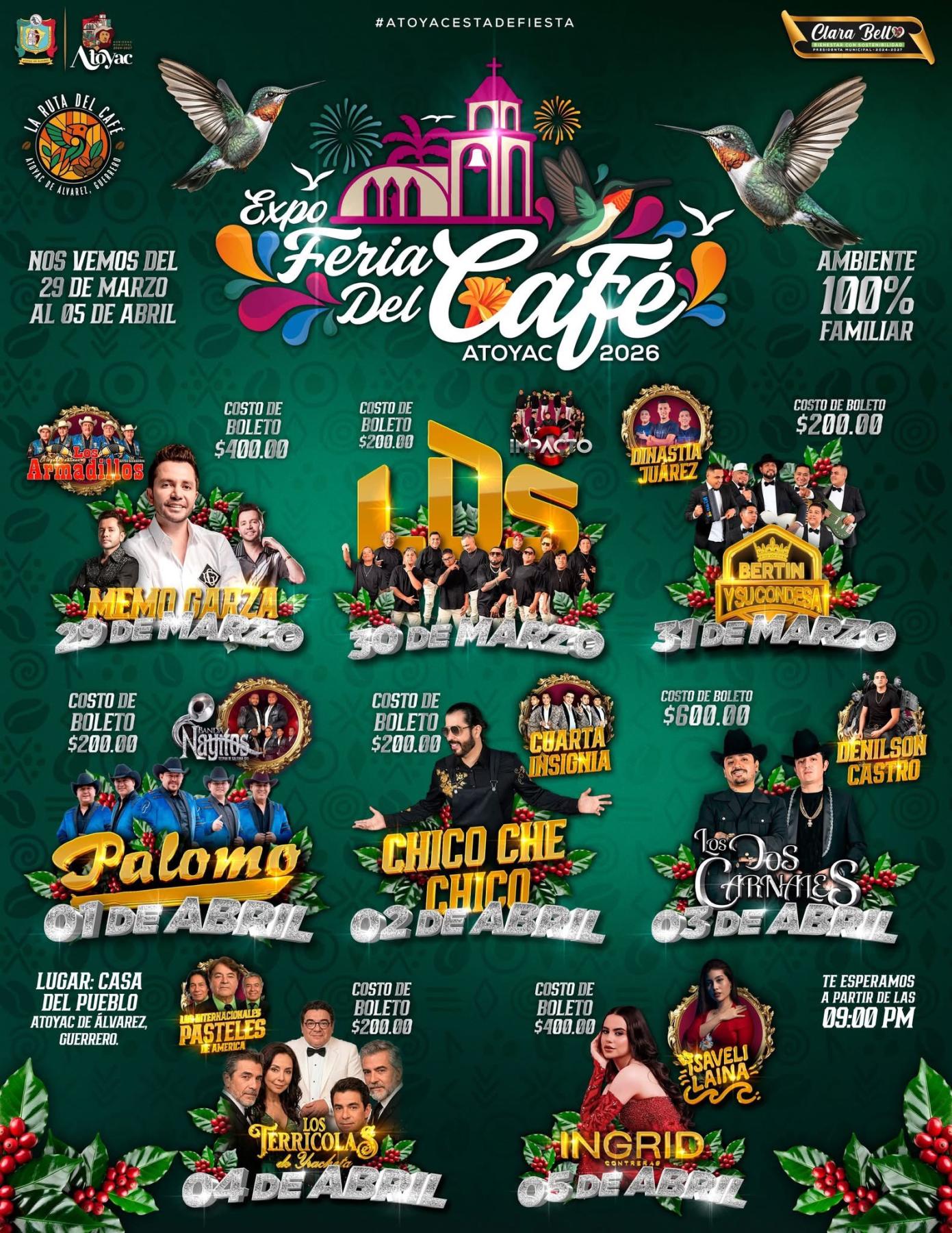 Cartelera Expo Feria del Café Atoyac 2026