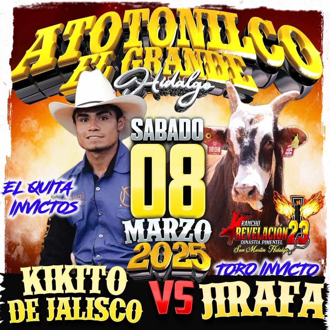 Rodeo Baile de Feria El Calvario 2025 en Atotonico El Grande, Hidalgo