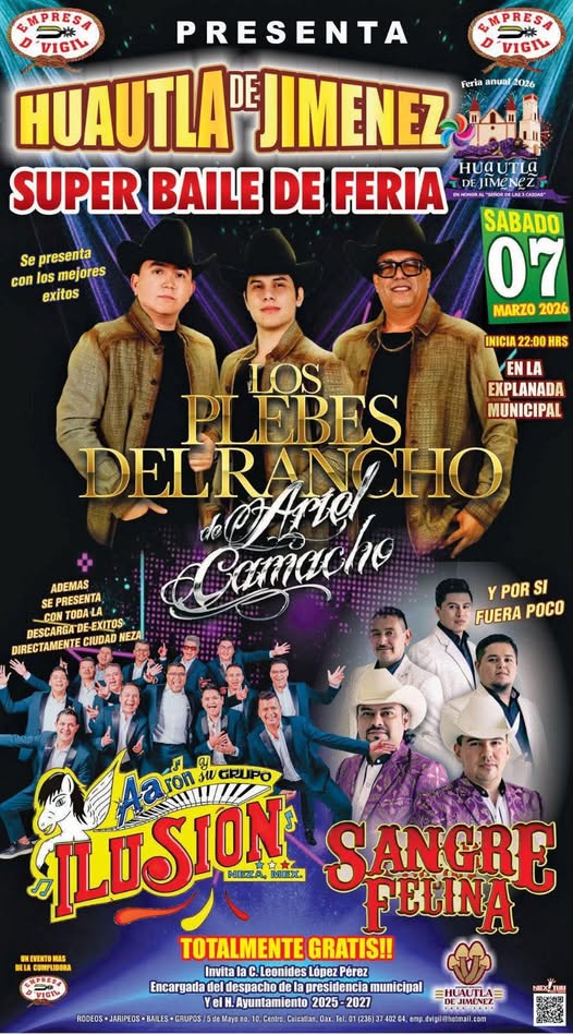 Baile de Feria Anual Huautla de Jiménez 2026