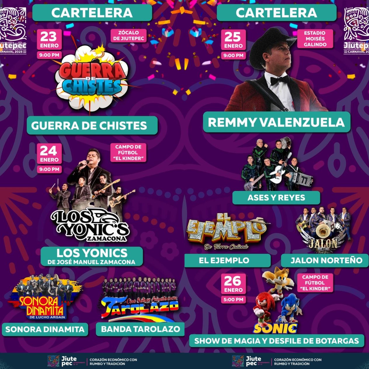 Cartelera Carnaval Jiutepec 2025