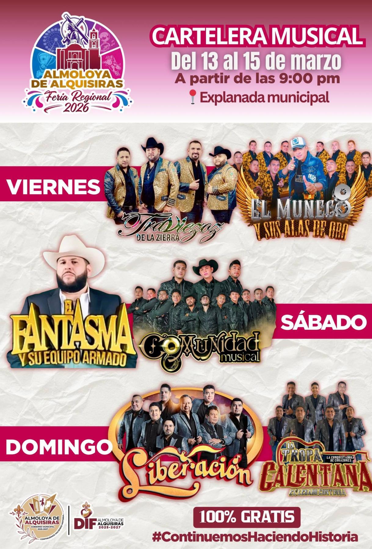 Cartelera estelar Feria Almoloya de Alquisiras 2026