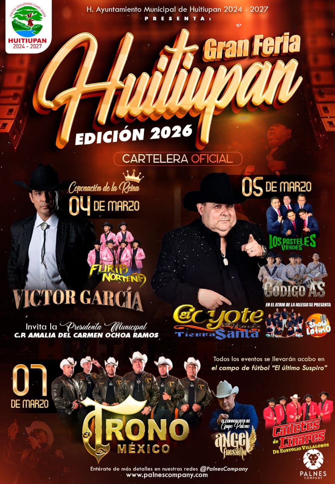 Elenco estelar Feria Huitiupán 2026