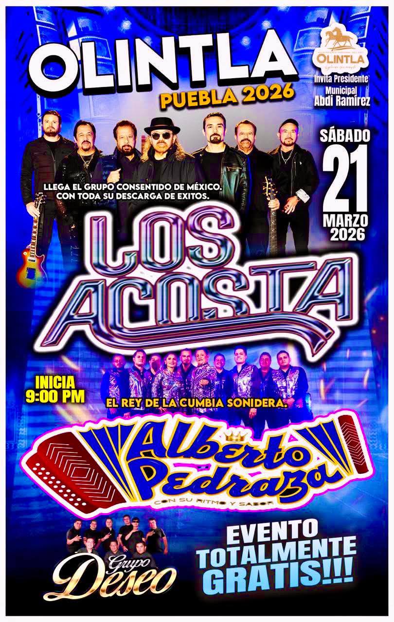 Cartelera estelar Feria Olintla 2026