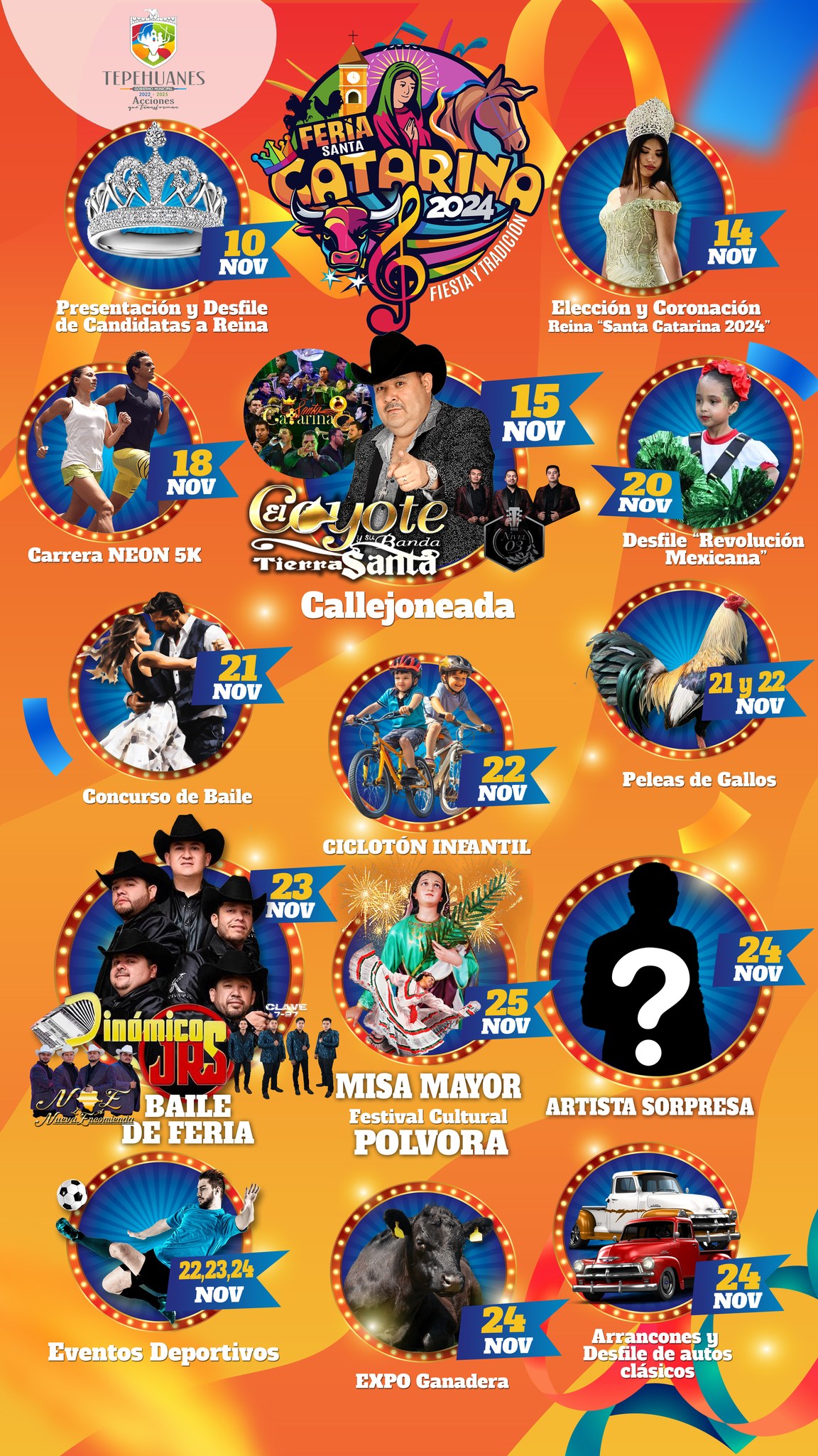 Cartelera Feria Santa Catarina Tepehuanes 2024