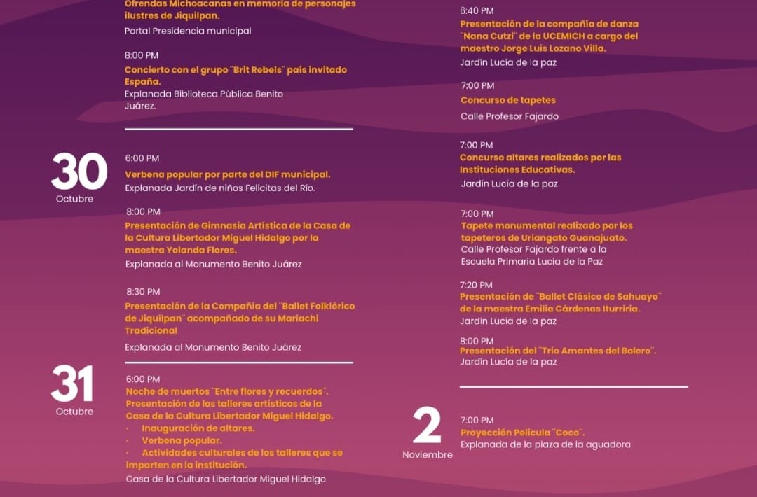 Programa Parte 2, Festival de las Almas Jiquilpan 2024