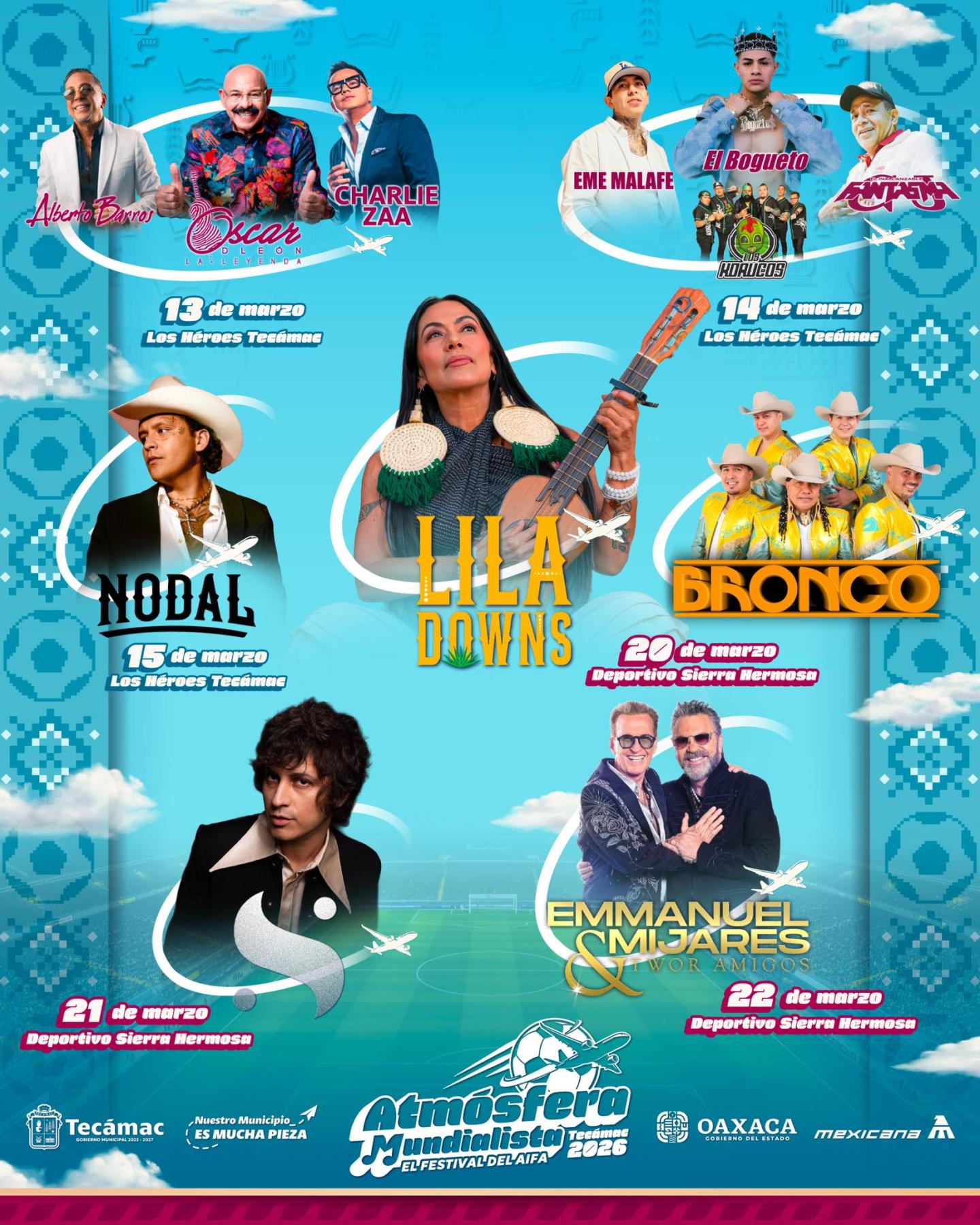 Cartelera artística Atmósfera Mundialista Tecámac 2026