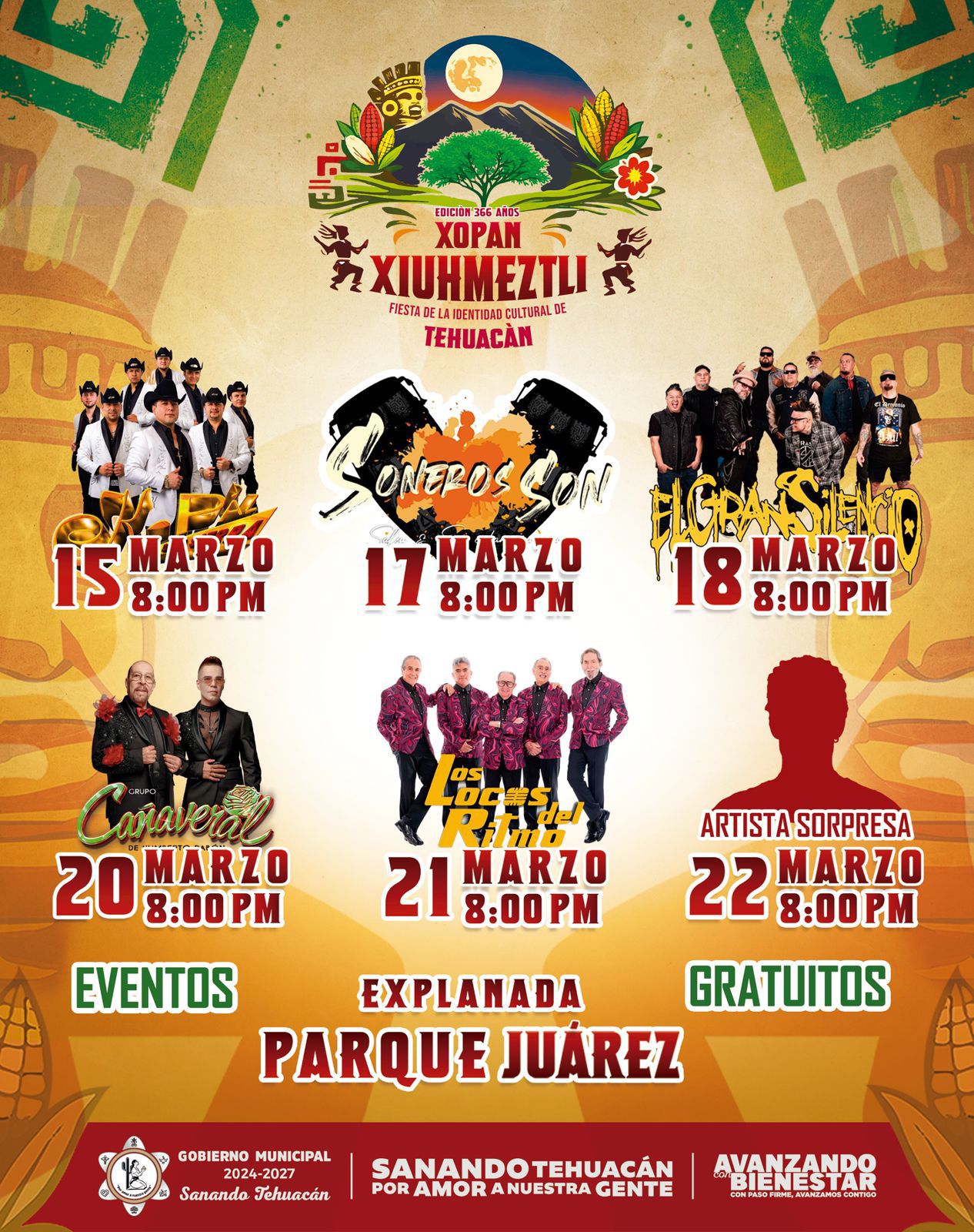 Cartelera artística Xopan Xiuhmeztli 2026