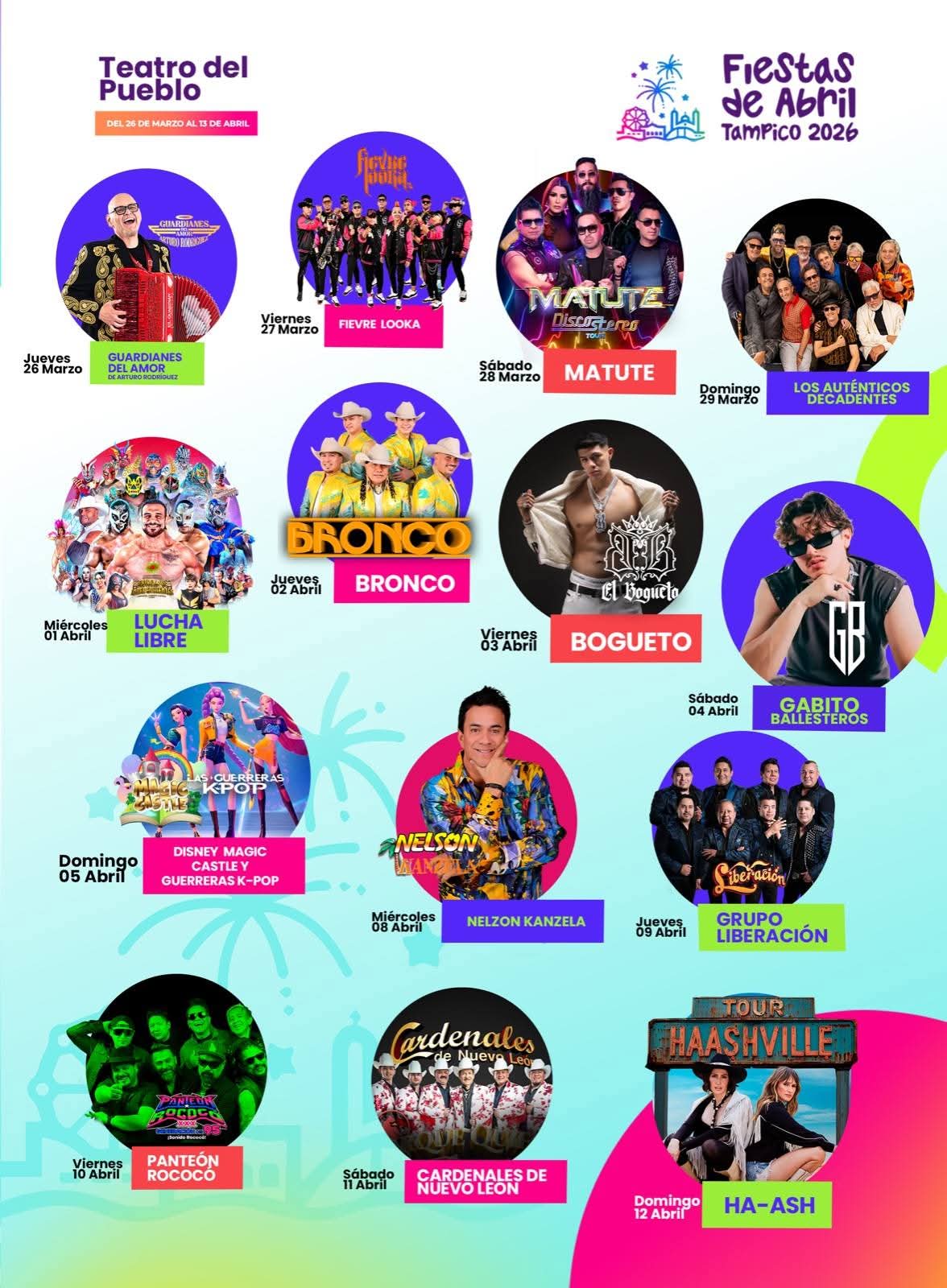 Teatro del Pueblo Fiestas de Abril Tampico 2026