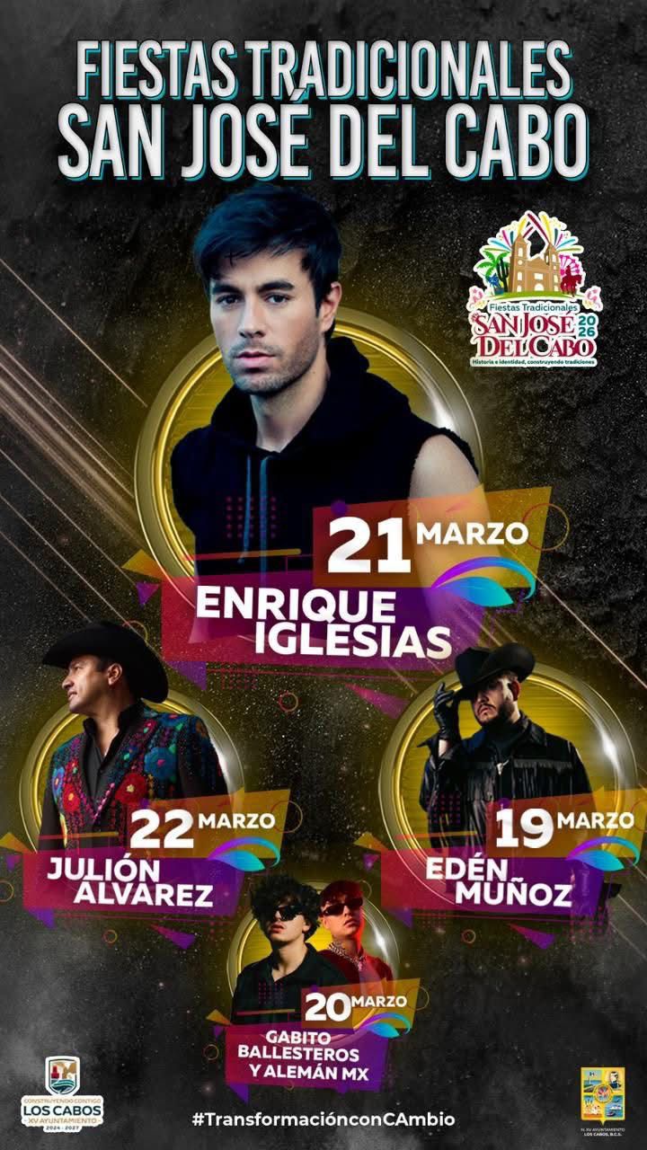 Cartelera estelar Fiestas Tradicionales San José del Cabo 2026