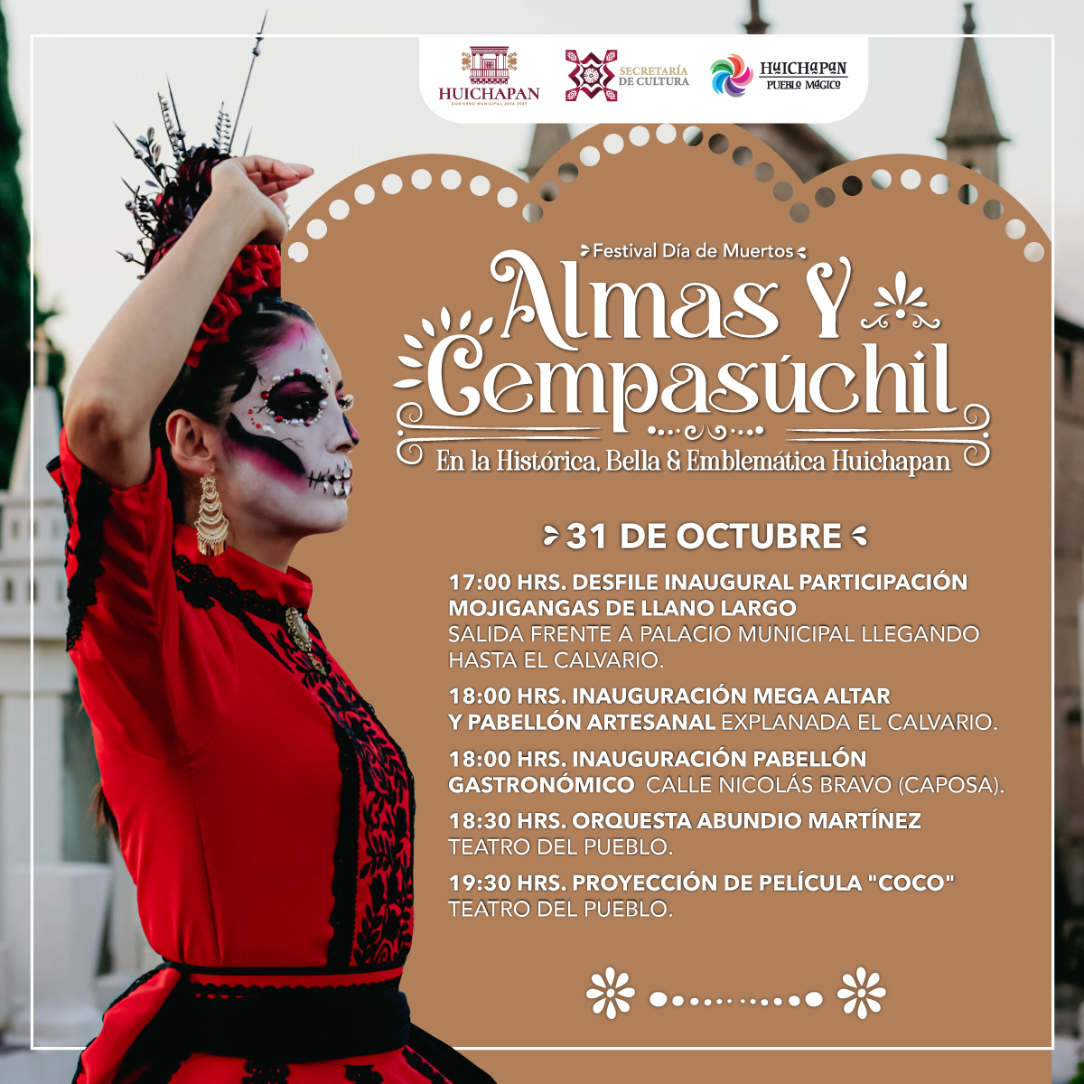 Programa 31 octubre, Festival Almas y Cempasúchil Huichapan 2024