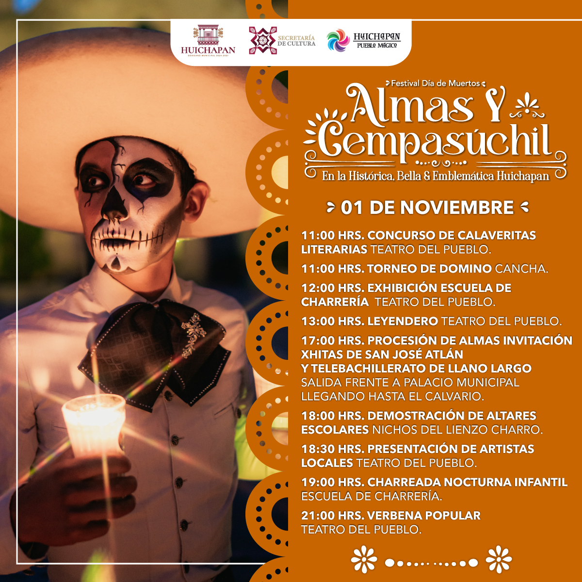 Programa 1 noviembre, Festival Almas y Cempasúchil Huichapan 2024