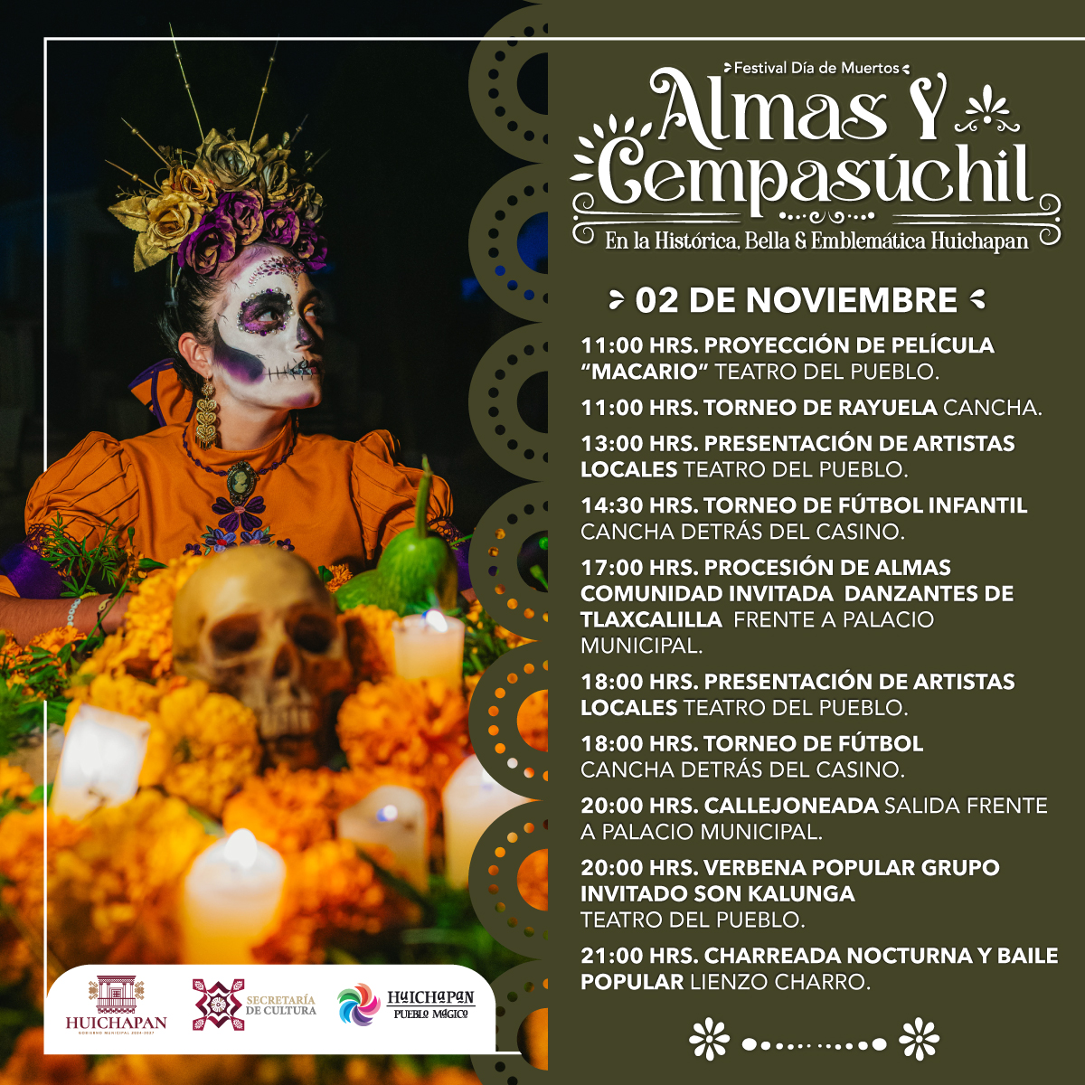 Programa 2 noviembre, Festival Almas y Cempasúchil Huichapan 2024