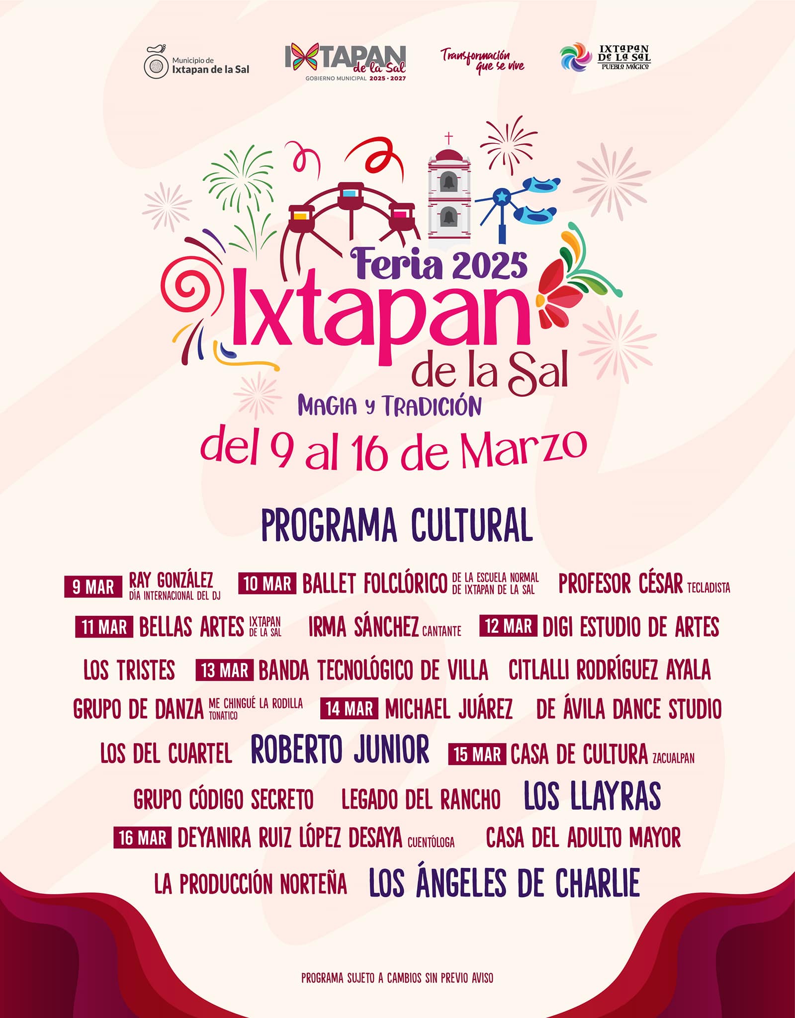 Programa Feria Ixtapan de la Sal 2025