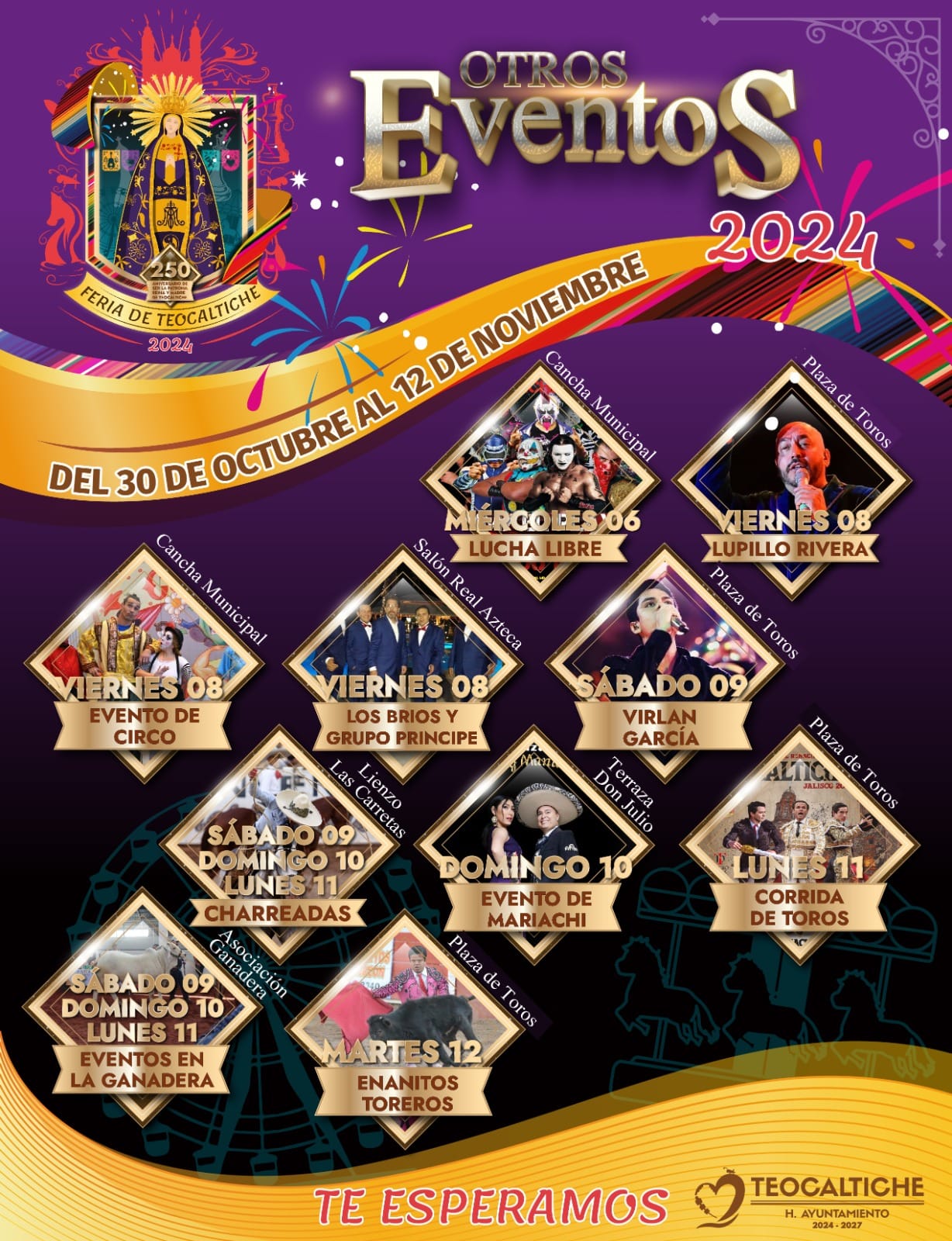 Cartelera de eventos - Feria Teocaltiche 2024