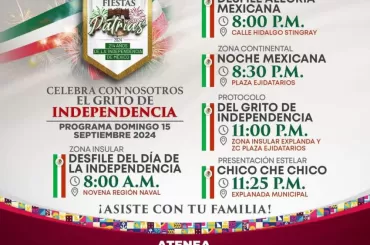 Grito de Independencia 2024 en Isla Mujeres, Quintana Roo