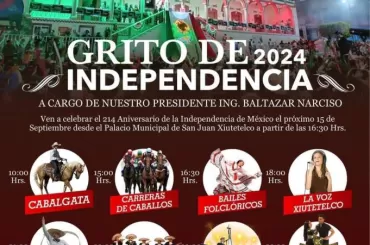 Grito de Independencia 2024 en Xiutetelco, Puebla