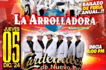 La Arrolladora y Cardenales de NL en Ozumba, Diciembre 2024