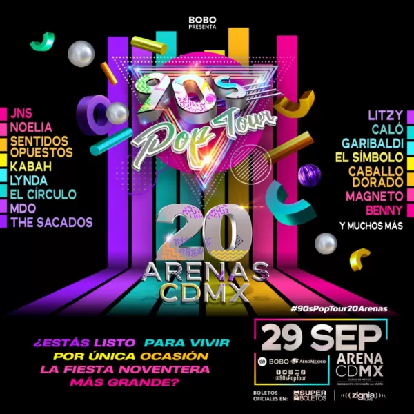 90's Pop Tour en la Arena CDMX, Septiembre 2023