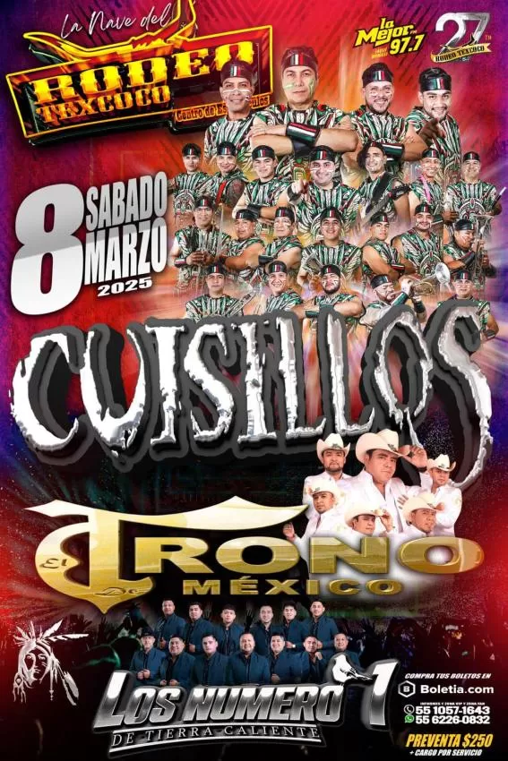 Banda Cuisillos y Trono de México en Rodeo Texcoco, Marzo 2025