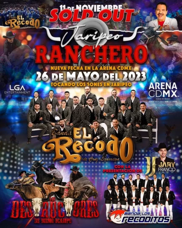 Banda El Recodo, Los Recoditos y Los Destructores en Arena CDMX, Mayo 2023