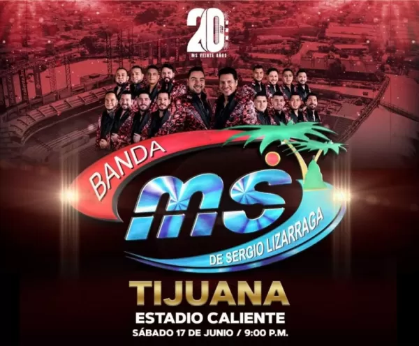 Banda MS en el Estadio Caliente de Tijuana, Junio 2023