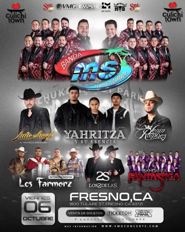 Banda MS, Yahritza y su Esencia, El Flaco, y Lenin Ramírez en Fresno, CA, Octubre 2023