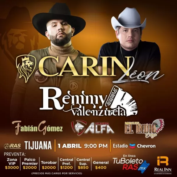 Carin León y Remmy Valenzuela en Tijuana, Baja California, Abril 2023