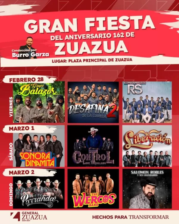 Fiestas de Aniversario Zuazua 2025