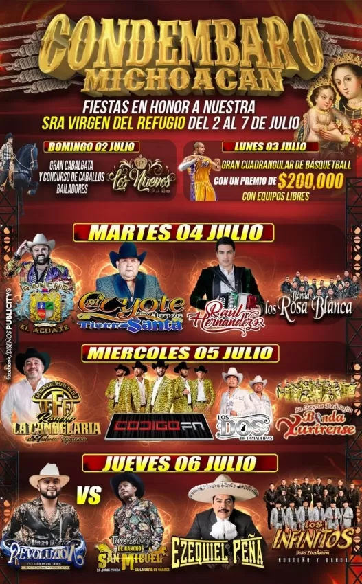 Fiestas Patronales Condémbaro 2023