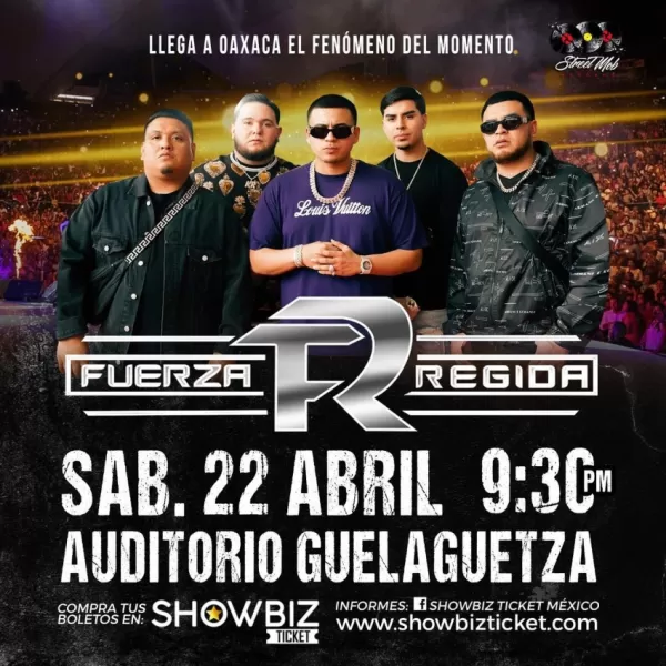 Fuerza Regida en el Auditorio Guelaguetza de Oaxaca, Abril 2023